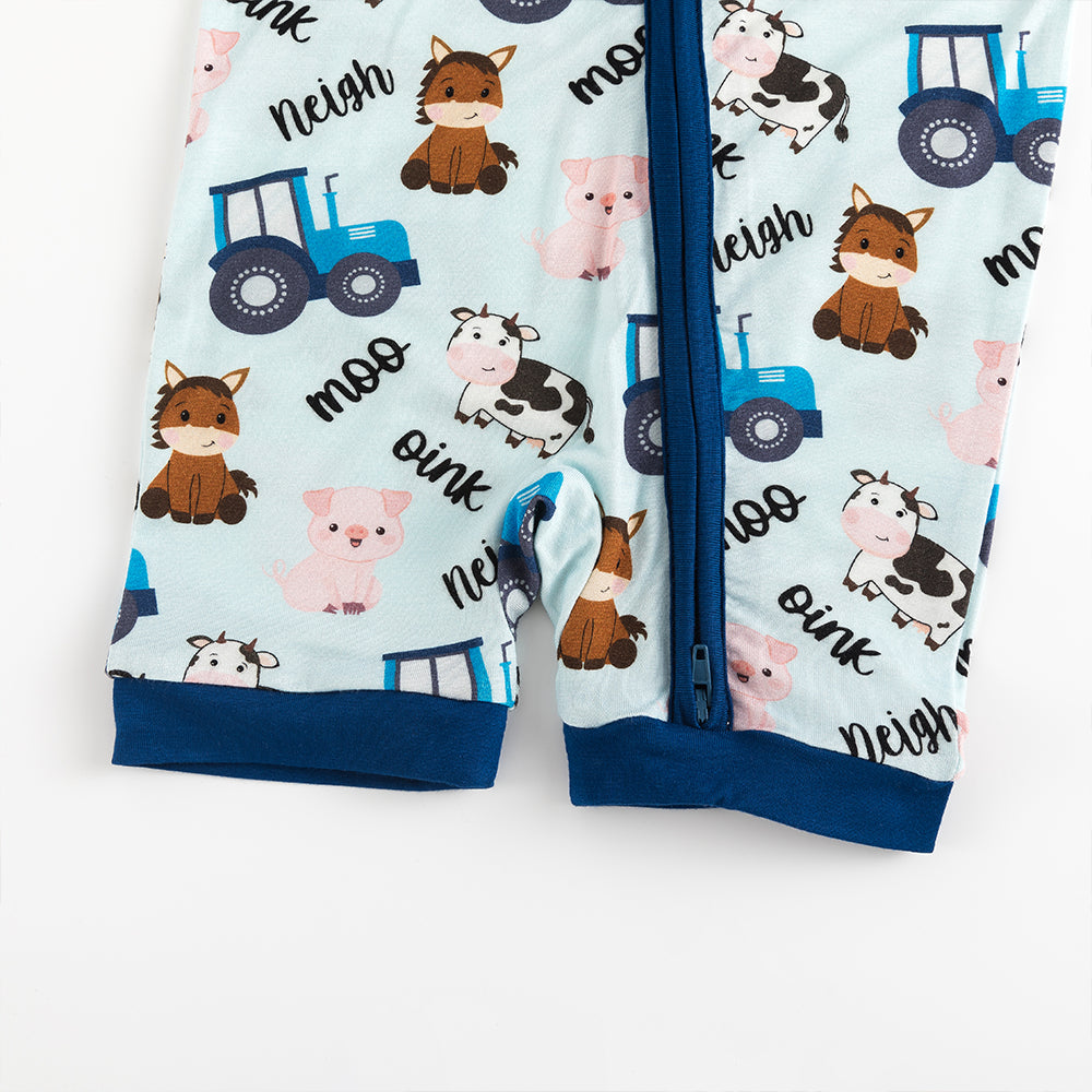 북유럽 드림 잔디 녹색 패턴 짧은 대나무 지피 아기 장난 꾸러기