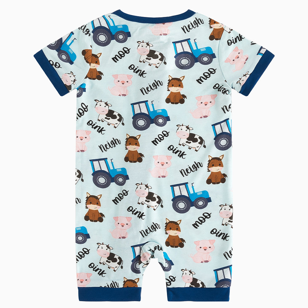 북유럽 드림 잔디 녹색 패턴 짧은 대나무 지피 아기 장난 꾸러기