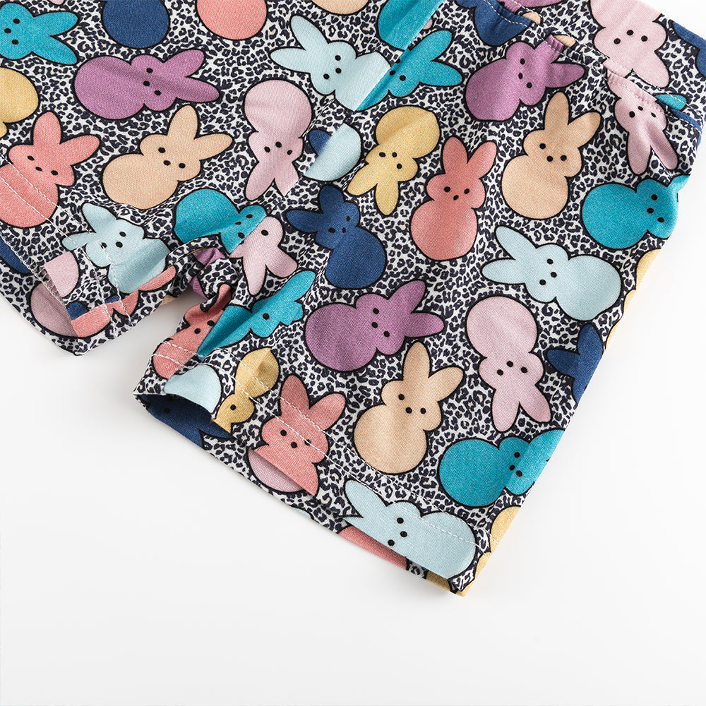 북유럽 드림 풀 그린 패턴 대나무 여름 파자마 반바지 세트