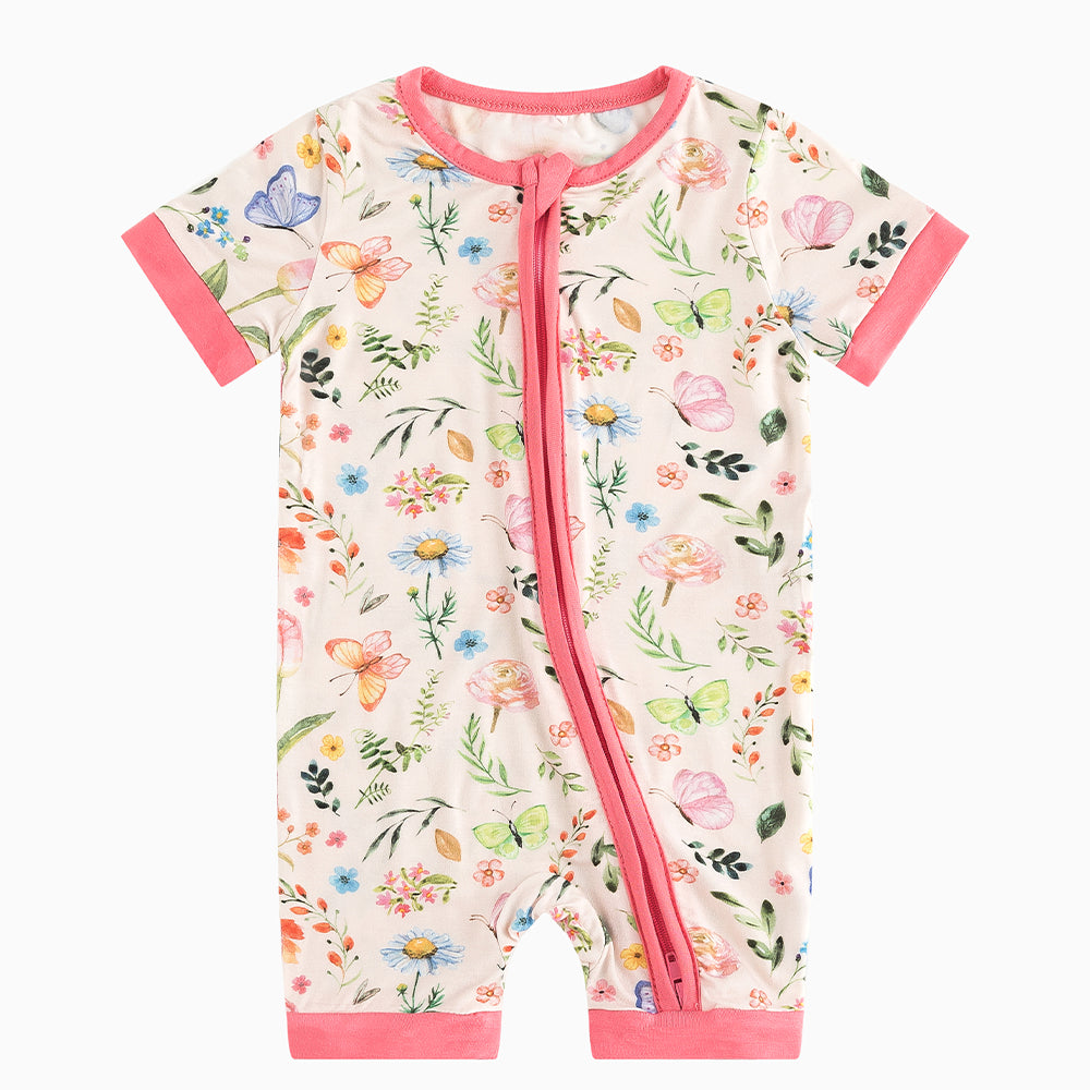 북유럽 드림 잔디 녹색 패턴 짧은 대나무 지피 아기 장난 꾸러기