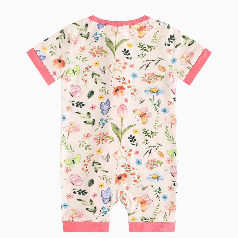 북유럽 드림 잔디 녹색 패턴 짧은 대나무 지피 아기 장난 꾸러기