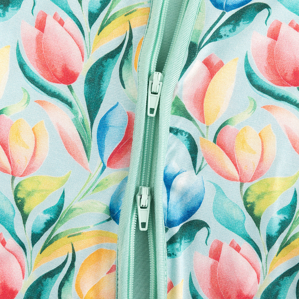 북유럽 드림 잔디 녹색 패턴 짧은 대나무 지피 아기 장난 꾸러기