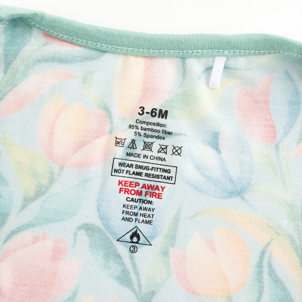 북유럽 드림 잔디 녹색 패턴 짧은 대나무 지피 아기 장난 꾸러기