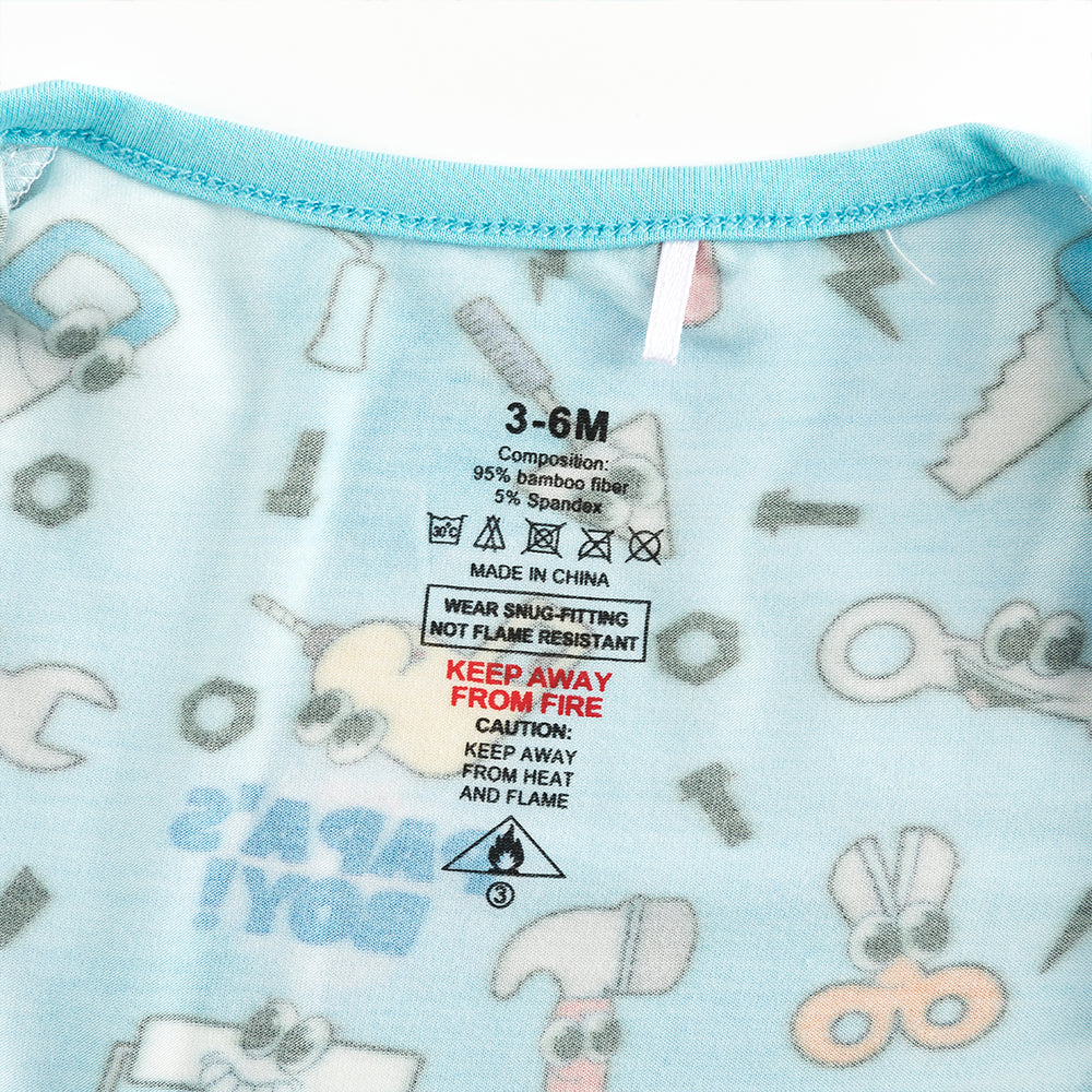 북유럽 드림 잔디 녹색 패턴 짧은 대나무 지피 아기 장난 꾸러기