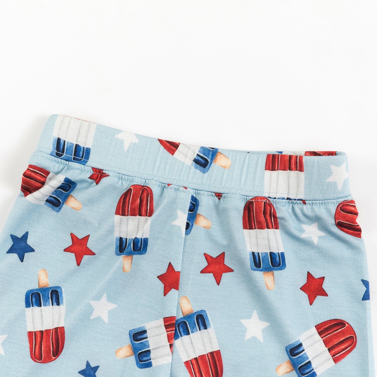 4th Of July Ice Cream Star Bamboo Summer Pajama Shorts Set