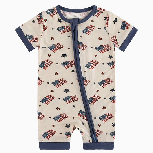 북유럽 드림 잔디 녹색 패턴 짧은 대나무 지피 아기 장난 꾸러기