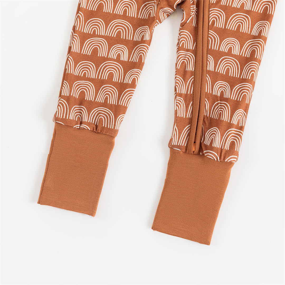 Rainbow Brown Bamboo Baby Zippy Pajama