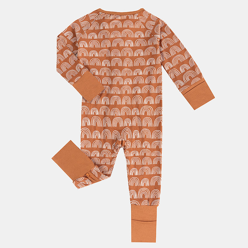 Rainbow Brown Bamboo Baby Zippy Pajama