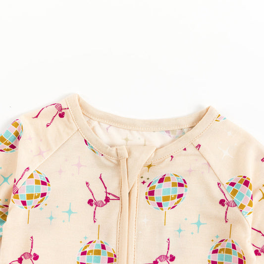 Skeleton Dancing Print Bamboo Zipper Sleeper bamboo clothing design - baby apparel bamboo clothing with custom design - baby wear front view