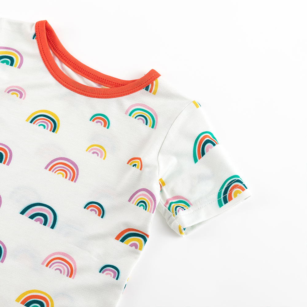 북유럽 드림 풀 그린 패턴 대나무 여름 파자마 반바지 세트