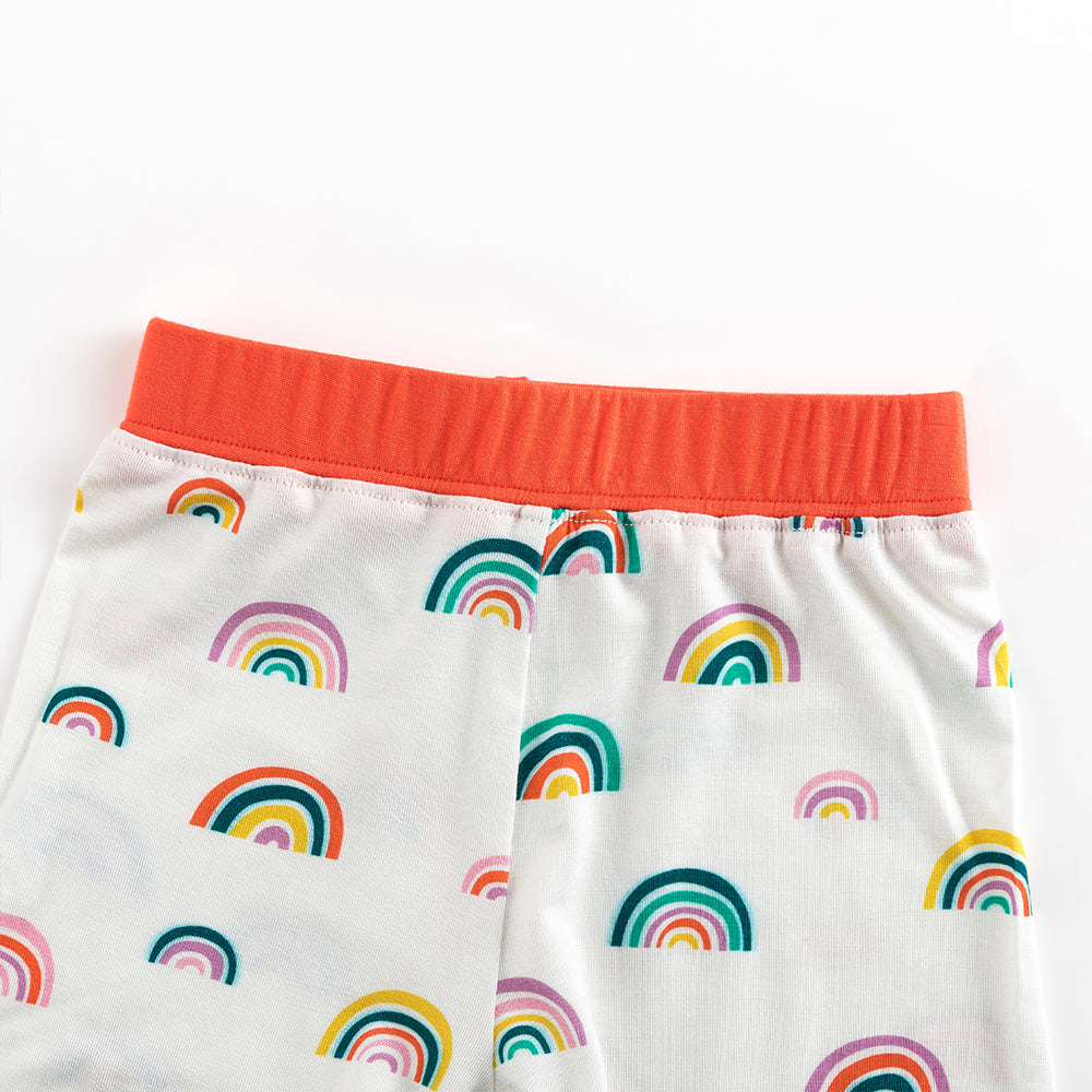 북유럽 드림 풀 그린 패턴 대나무 여름 파자마 반바지 세트