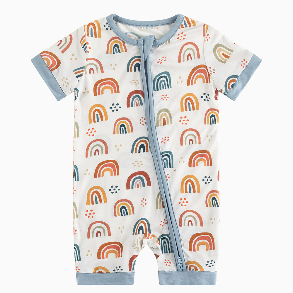 북유럽 드림 잔디 녹색 패턴 짧은 대나무 지피 아기 장난 꾸러기