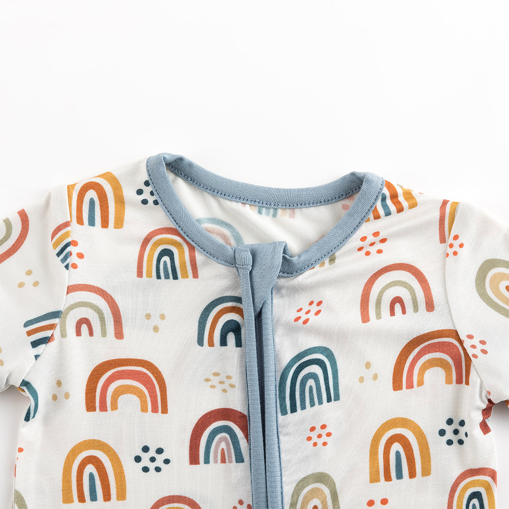 북유럽 드림 잔디 녹색 패턴 짧은 대나무 지피 아기 장난 꾸러기