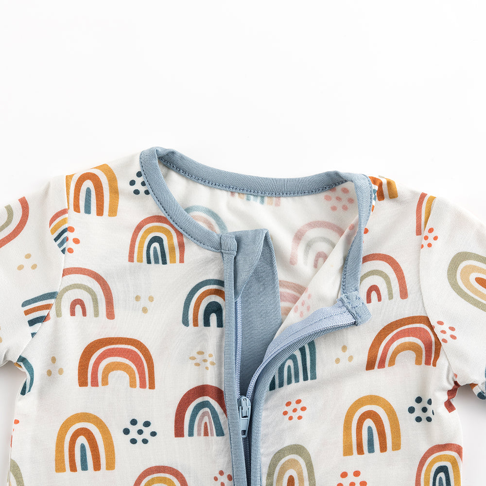 북유럽 드림 잔디 녹색 패턴 짧은 대나무 지피 아기 장난 꾸러기