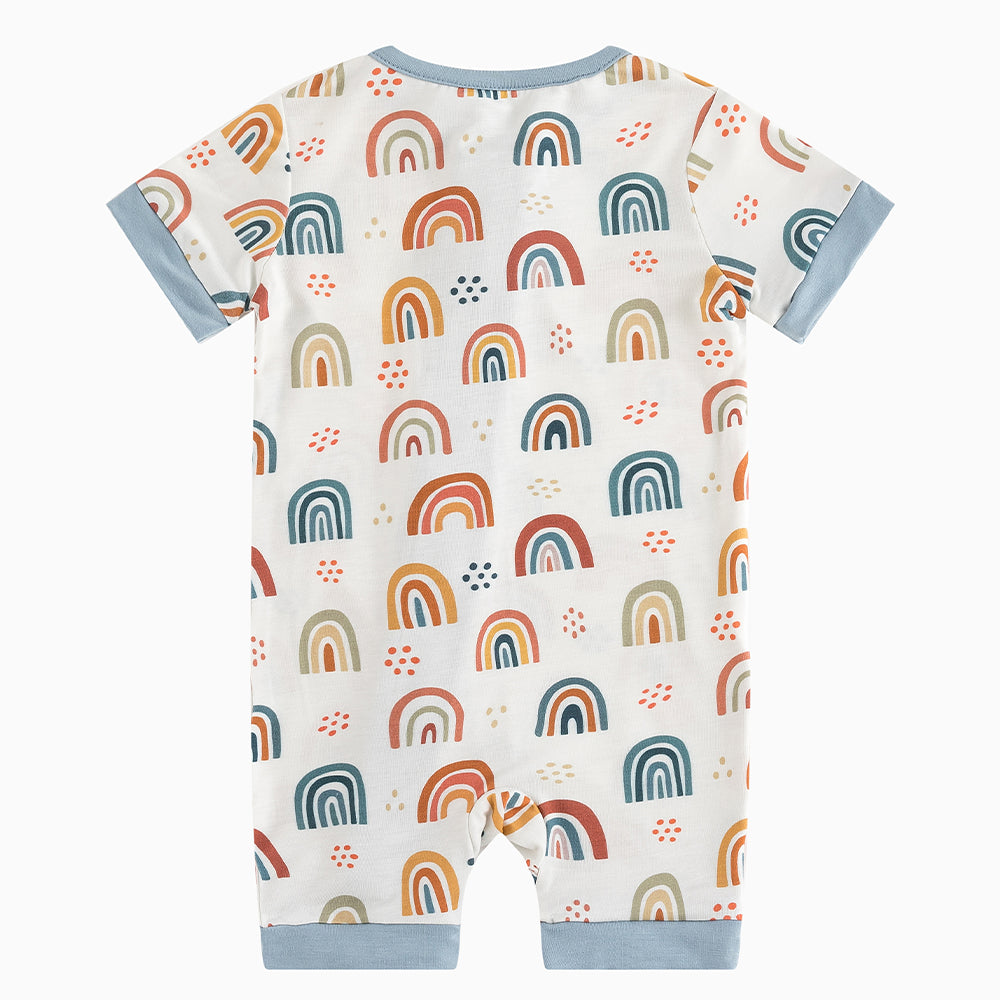 북유럽 드림 잔디 녹색 패턴 짧은 대나무 지피 아기 장난 꾸러기