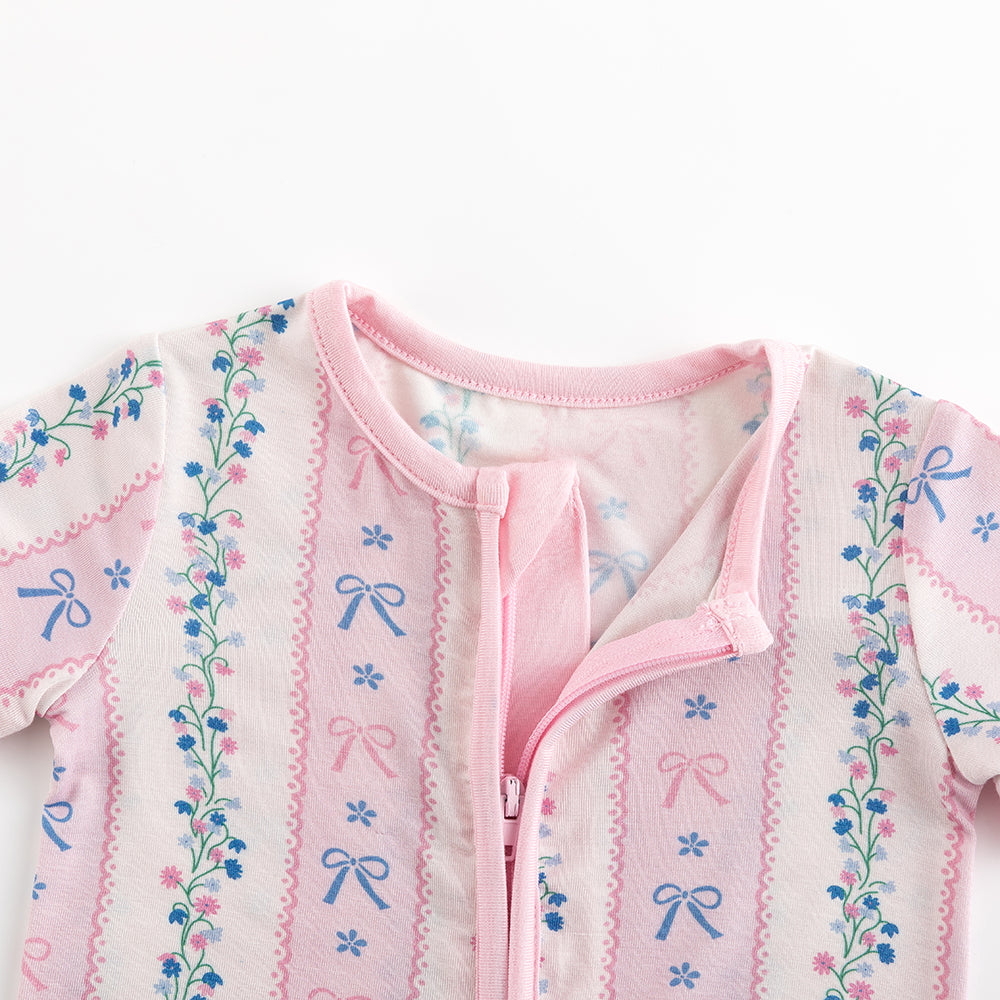 북유럽 드림 잔디 녹색 패턴 짧은 대나무 지피 아기 장난 꾸러기