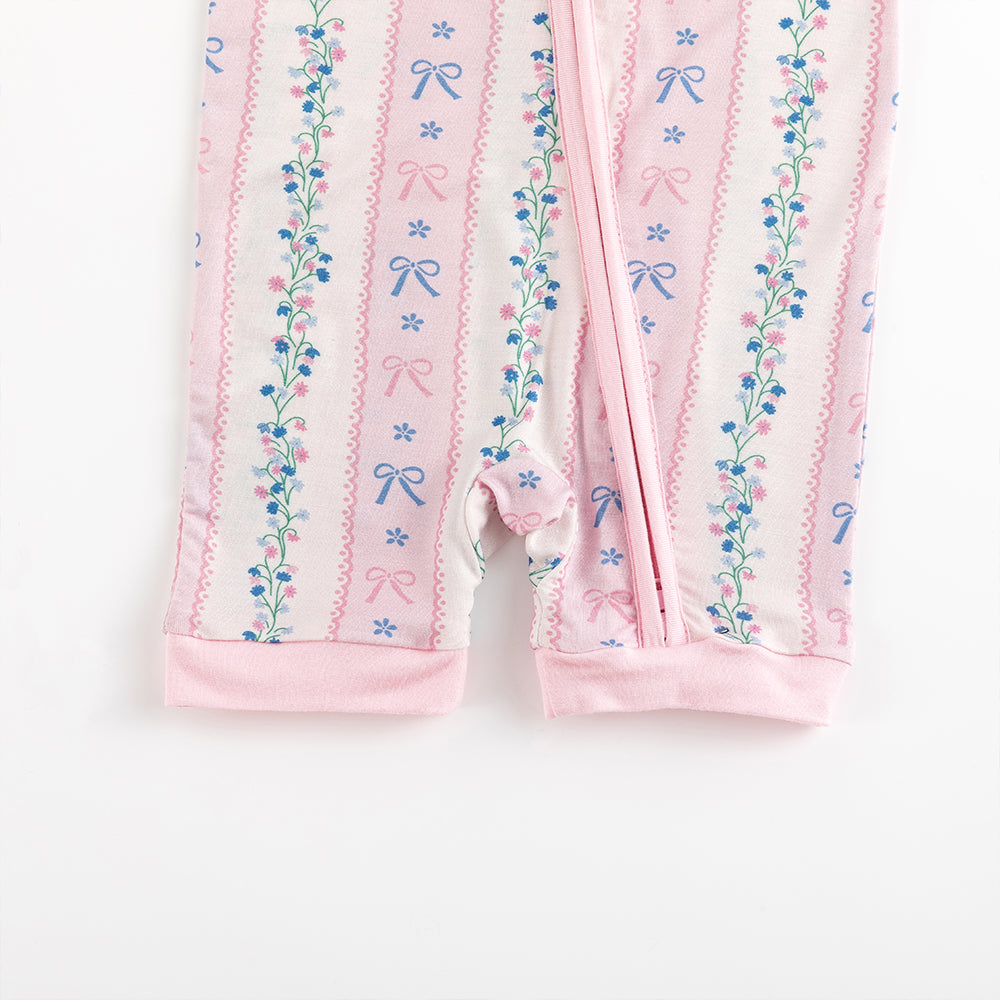 북유럽 드림 잔디 녹색 패턴 짧은 대나무 지피 아기 장난 꾸러기