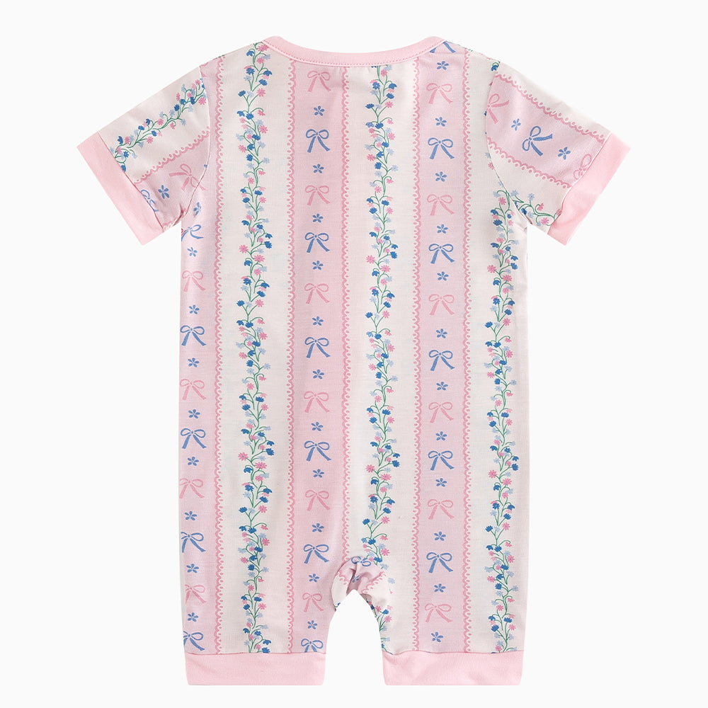 북유럽 드림 잔디 녹색 패턴 짧은 대나무 지피 아기 장난 꾸러기