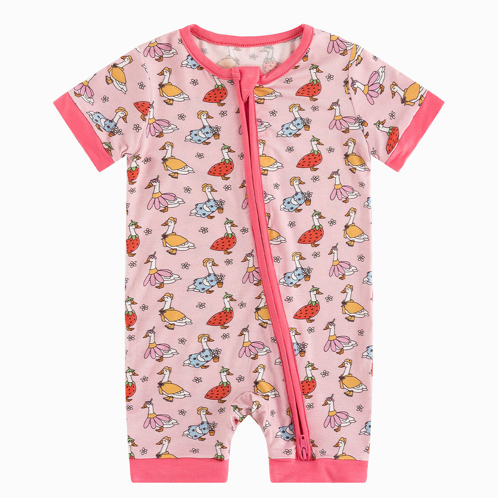 북유럽 드림 잔디 녹색 패턴 짧은 대나무 지피 아기 장난 꾸러기