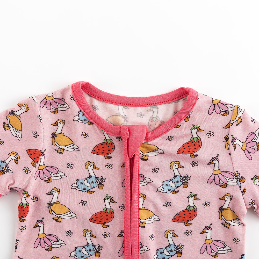 북유럽 드림 잔디 녹색 패턴 짧은 대나무 지피 아기 장난 꾸러기