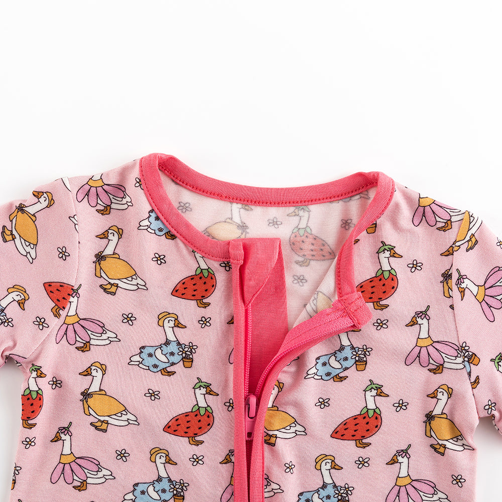 북유럽 드림 잔디 녹색 패턴 짧은 대나무 지피 아기 장난 꾸러기