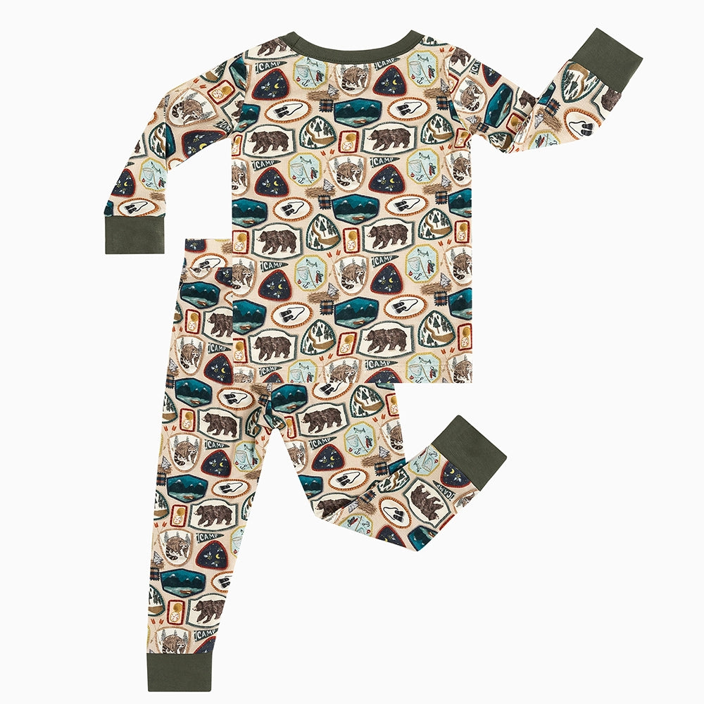 Wildlife Print Kids Bamboo Two-Piece Pajama Set