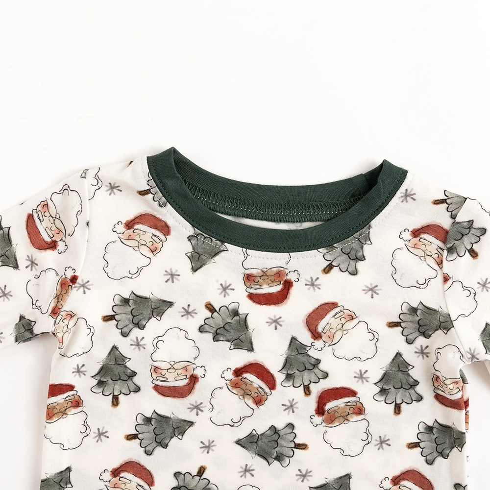 Santa Claus Christmas Tree Bamboo Long Sleeve Pajama Set