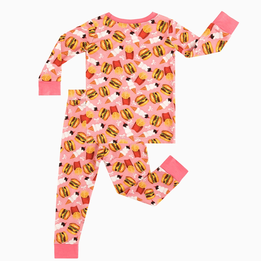 Ice Cream Burger Bamboo Long Sleeve Pajama Set