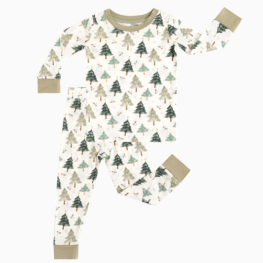 Christmas long sleeve pajama set design - baby apparel long sleeve pajama set with custom design - baby wear front view