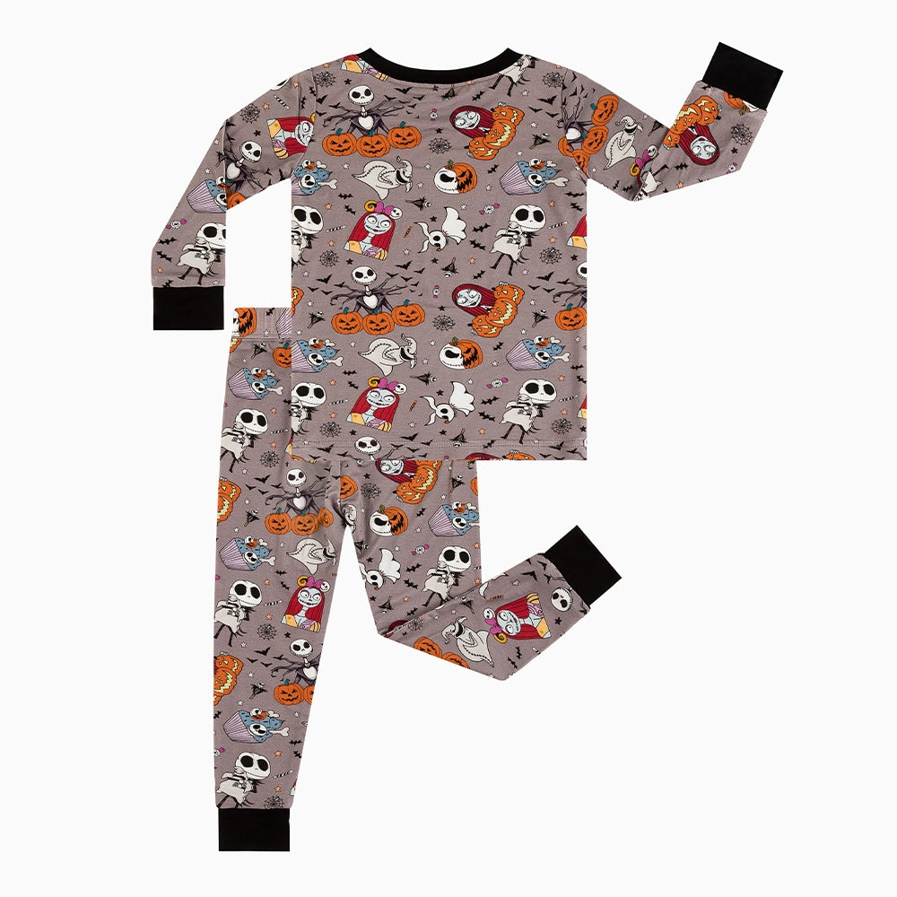 Halloween Skeleton King Pumpkin Bamboo Long Sleeve Pajama Set
