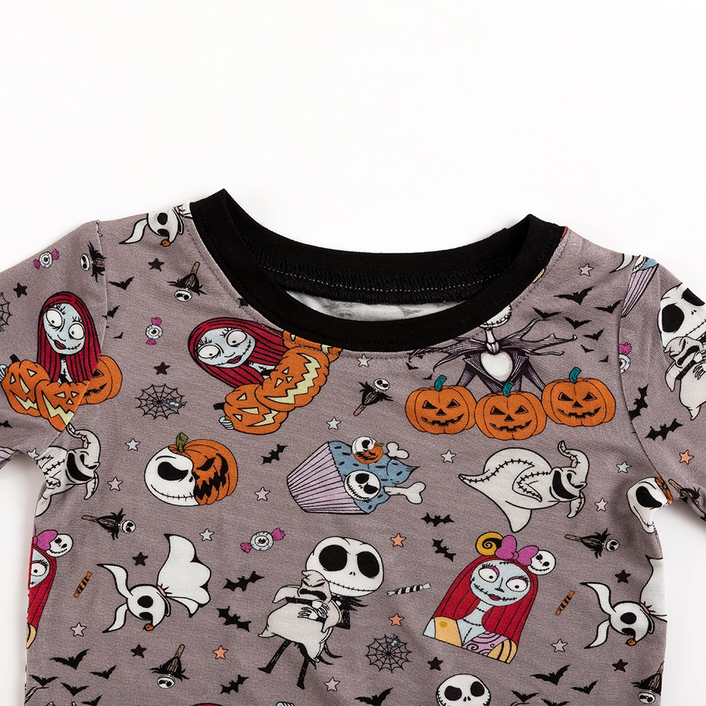 Halloween Skeleton King Pumpkin Bamboo Long Sleeve Pajama Set