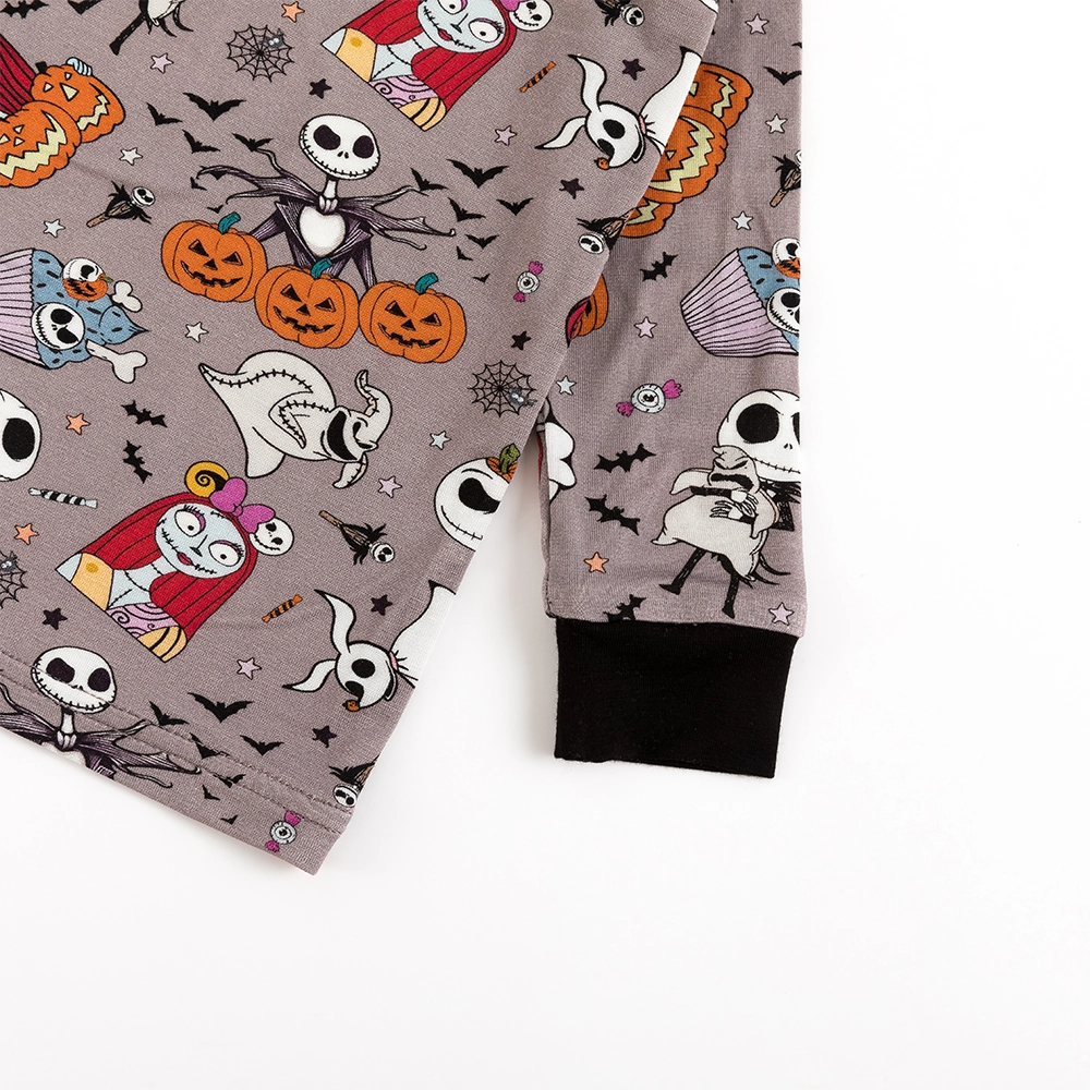 Halloween Skeleton King Pumpkin Bamboo Long Sleeve Pajama Set