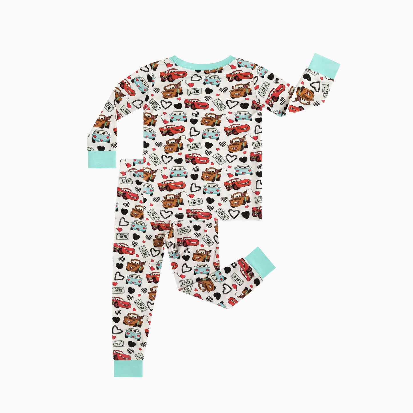 Kids Bamboo Two-Piece Pajama Set Cartoon Cars