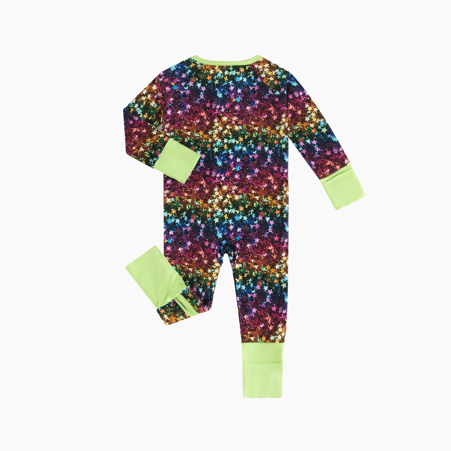 Sparkling Star Print Baby Bamboo Zipper Romper