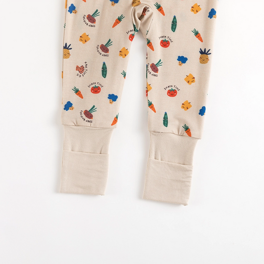 Cartoon Vegetables Baby Bamboo Zipper Romper Pajamas bamboo clothing design - baby apparel bamboo clothing with custom design - baby wear front view