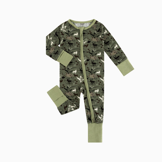 Christmas bamboo zipper romper design - baby apparel bamboo zipper romper with custom design - baby wear front view
