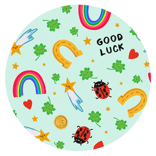 Good Luck Rainbow And Ladybug Bamboo Blanket bamboo clothing design - baby apparel bamboo clothing with custom design - baby wear front view