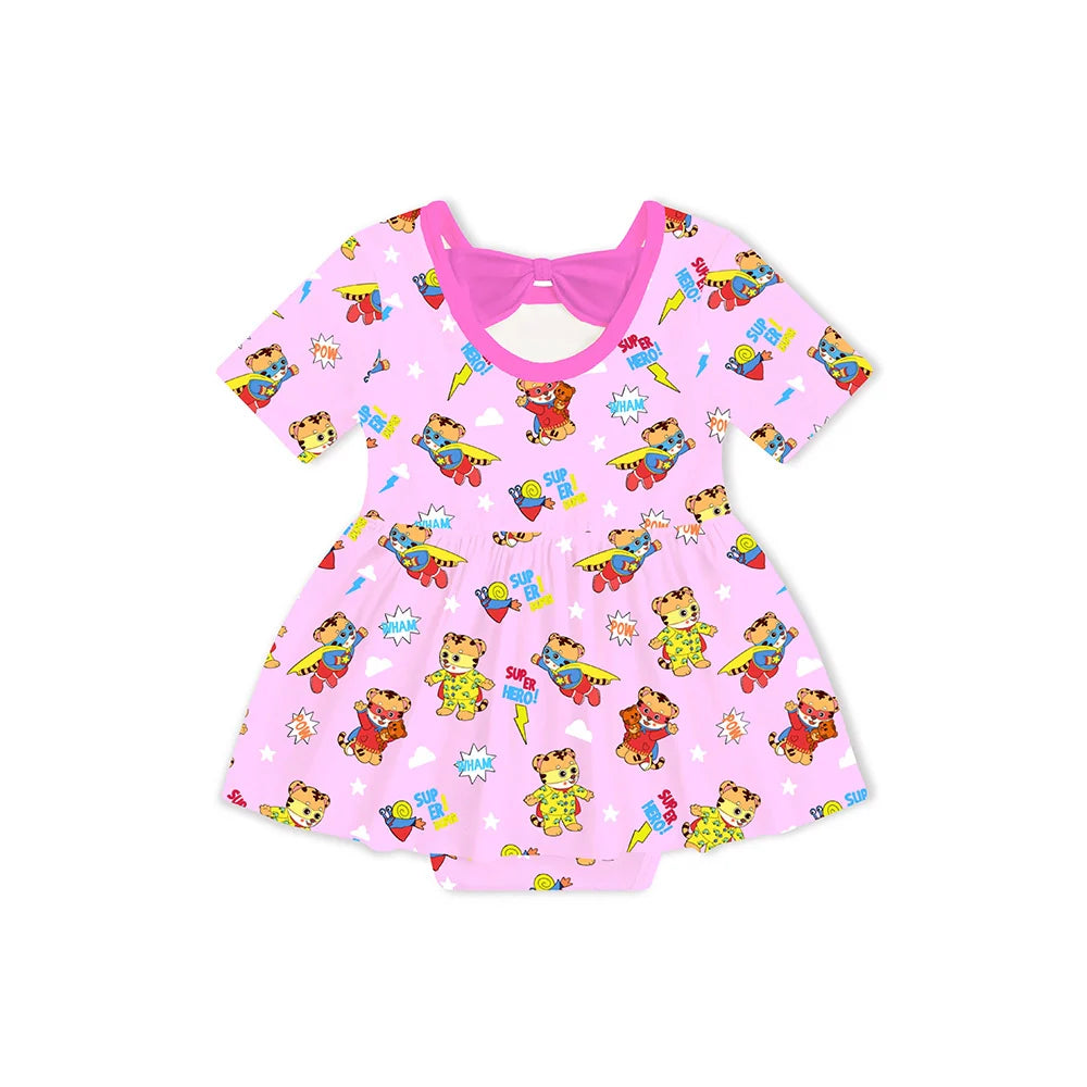 Tiger Neighbor Pink Twirl Dress With Bodysuit