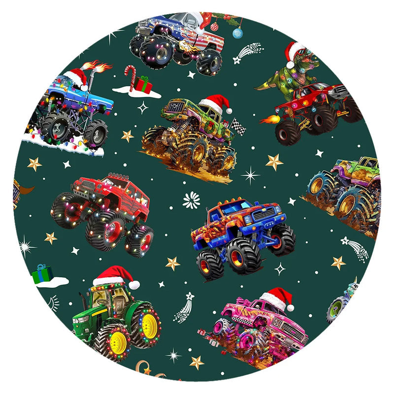 Christmas Colorful Truck Ride Game Bamboo Family Matching Pajamas