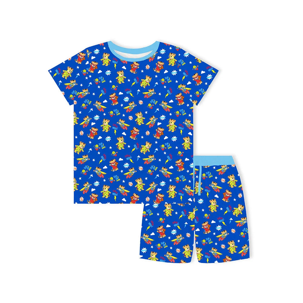 Tiger Neighbor Dad&Me Bamboo Family Short Matching Pajamas