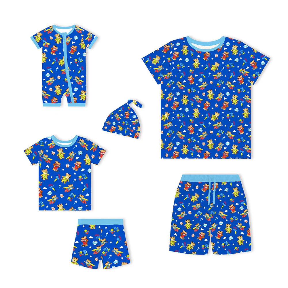Tiger Neighbor Dad&Me Bamboo Family Short Matching Pajamas
