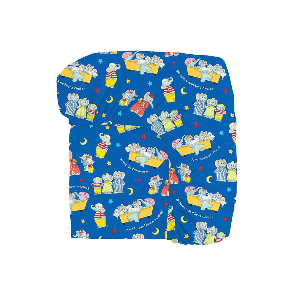 Father's & Mother's Day Elephant Family Bamboo Fitted Crib Sheet