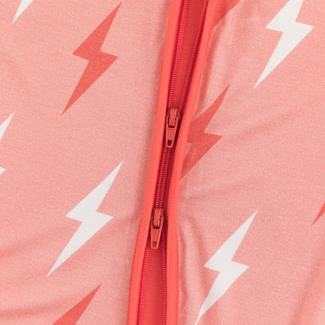 Lightning Pattern Bamboo Zipper Baby Romper Pajamas