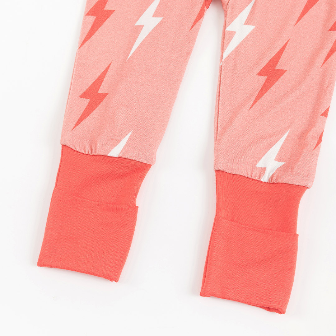 Lightning Pattern Bamboo Zipper Baby Romper Pajamas