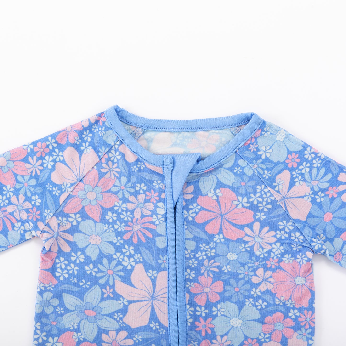 Spring Petal Party Bamboo Zipper Romper Pajamas