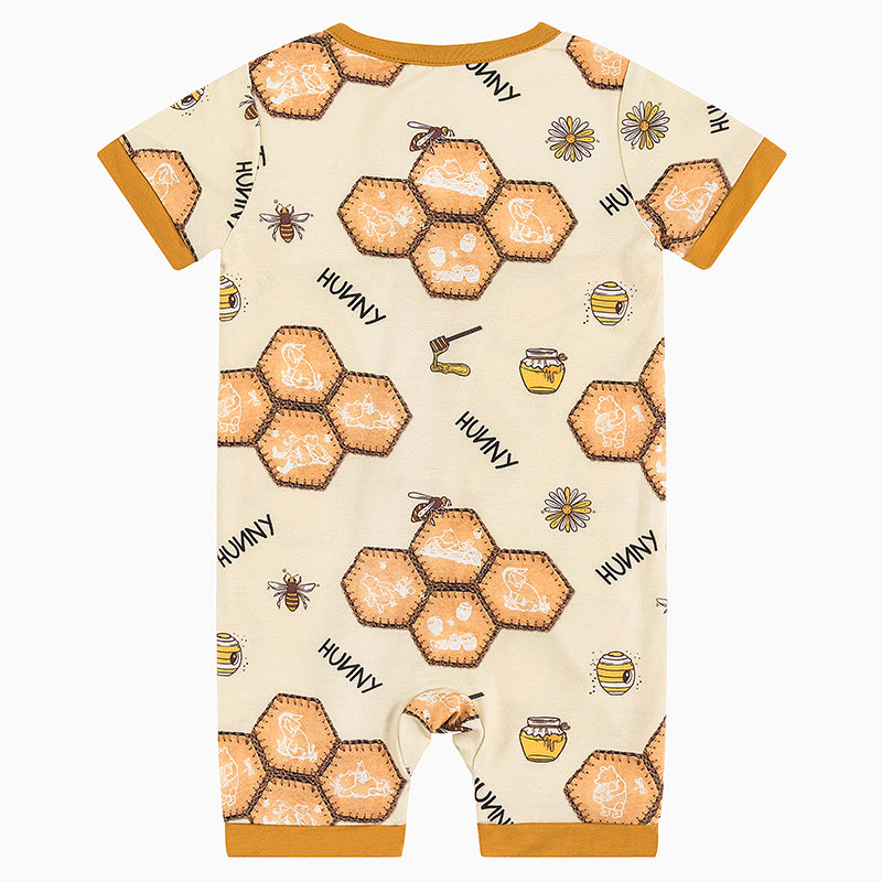 Miozing Honey Sweet Bee Bamboo Baby Shortie Romper