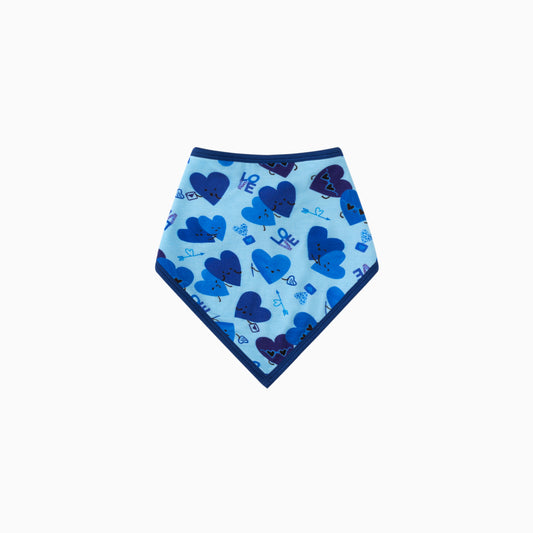 Blue Love and Heart Hugs Bamboo Baby Bib