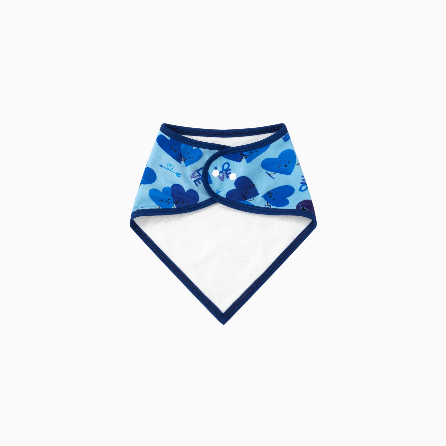 Blue Love and Heart Hugs Bamboo Baby Bib