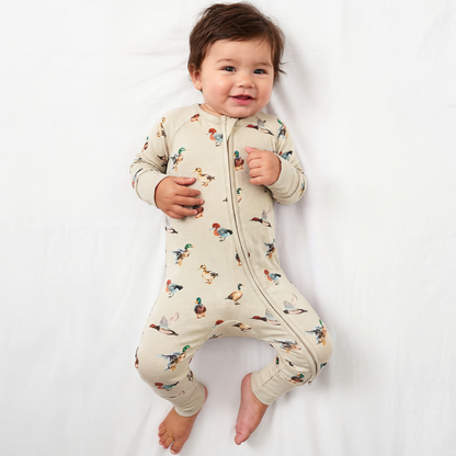 Baby Bamboo Zipper Pajama Romper Colorful Ducks