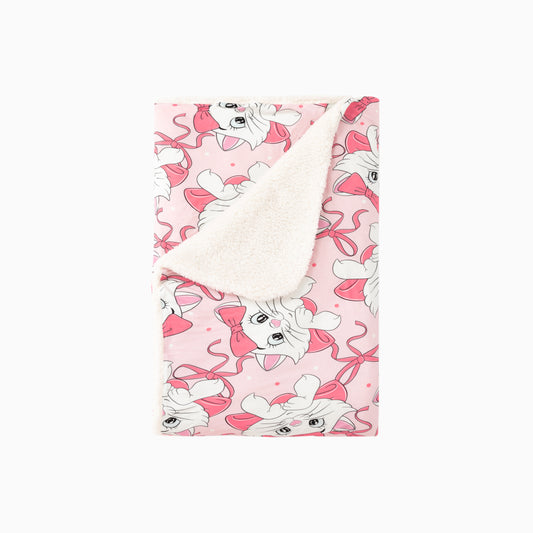 Pink Bow Cat Bamboo Blanket